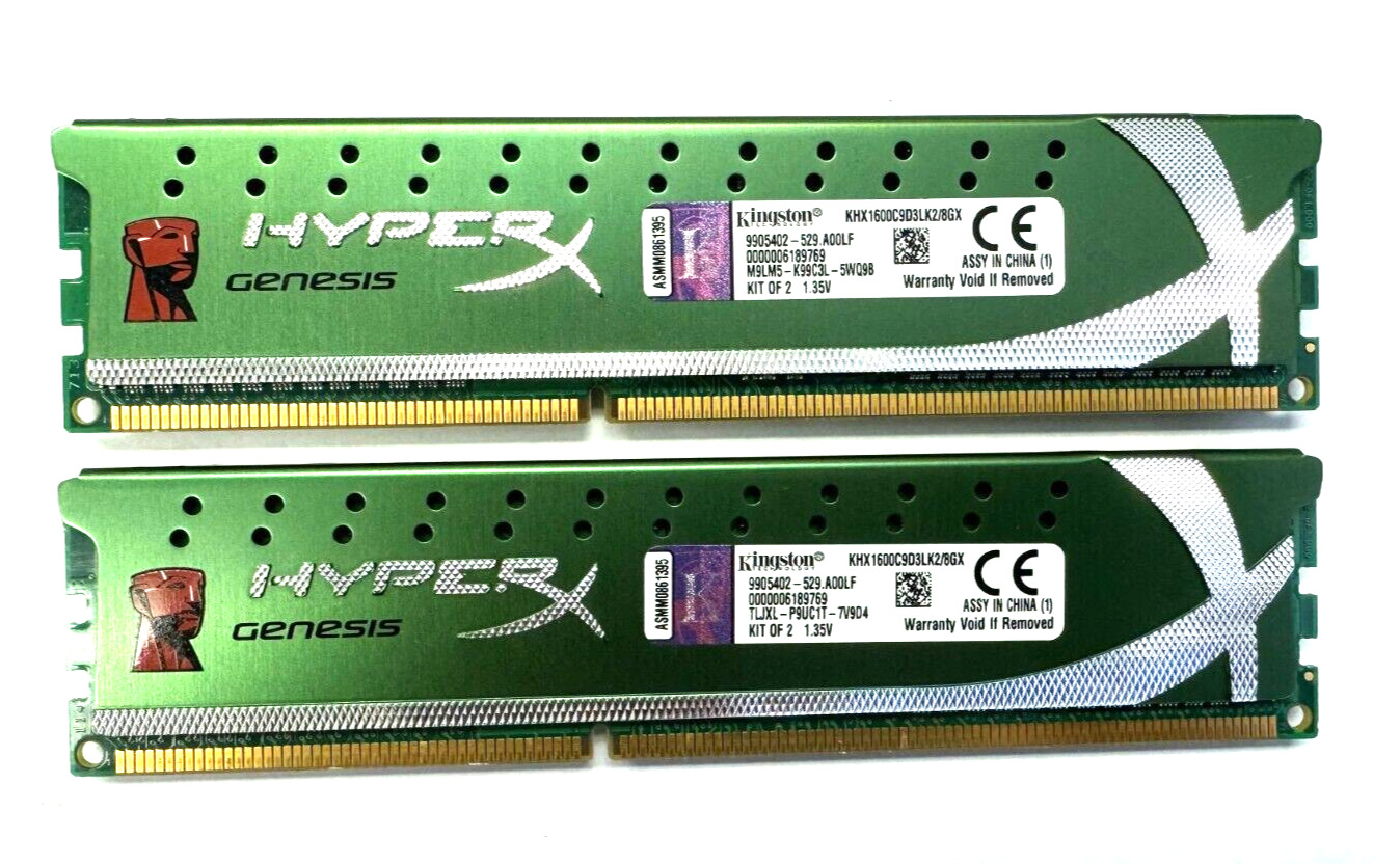 KINGSTON HYPERX GENESIS 8GB 2X4GB PC3-12800 KHX1600C9D3LK2/8GX GAMING MEMORY RAM