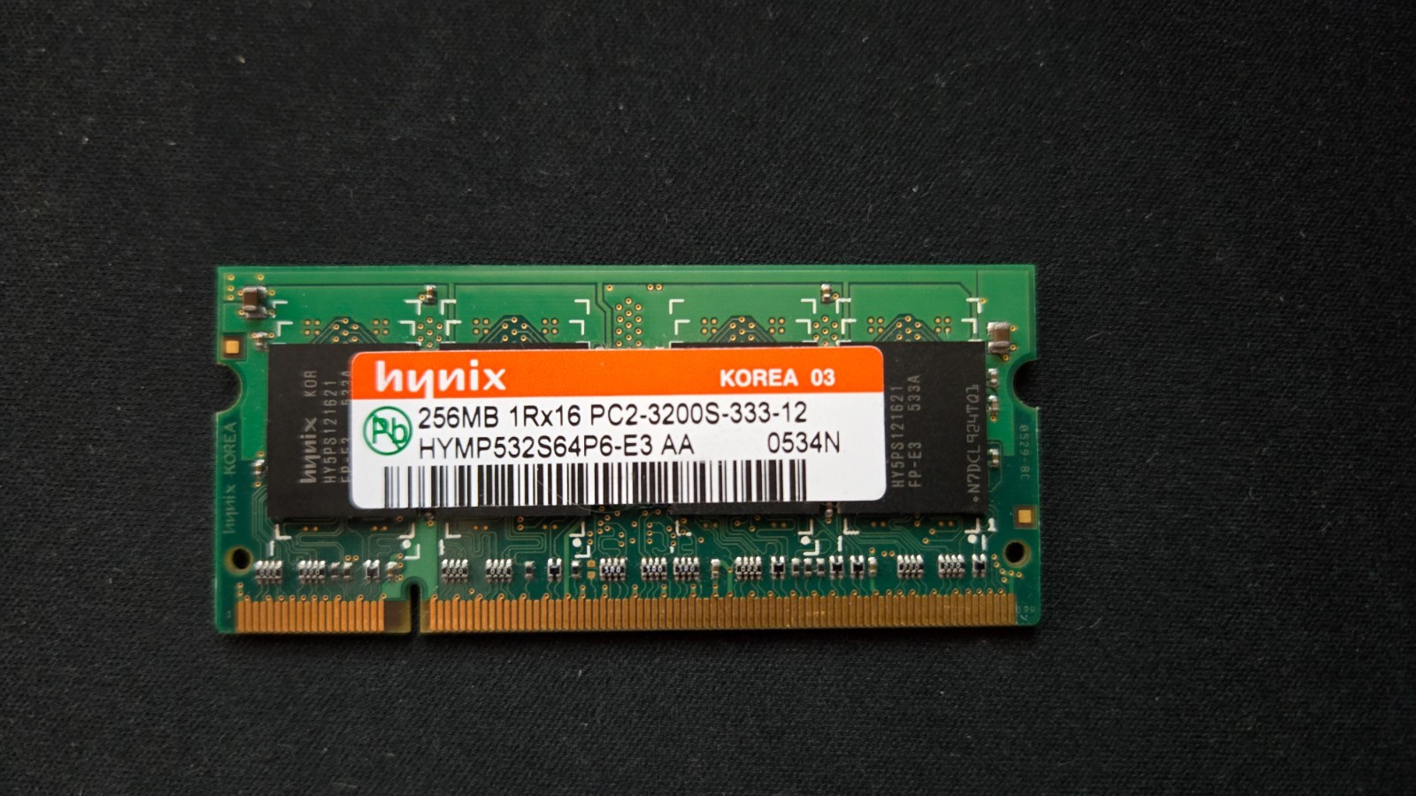 DDR2 SODIMM 256MB PC2-3200S-333-12 HYMP532S64P6-E3 AA Tested Working