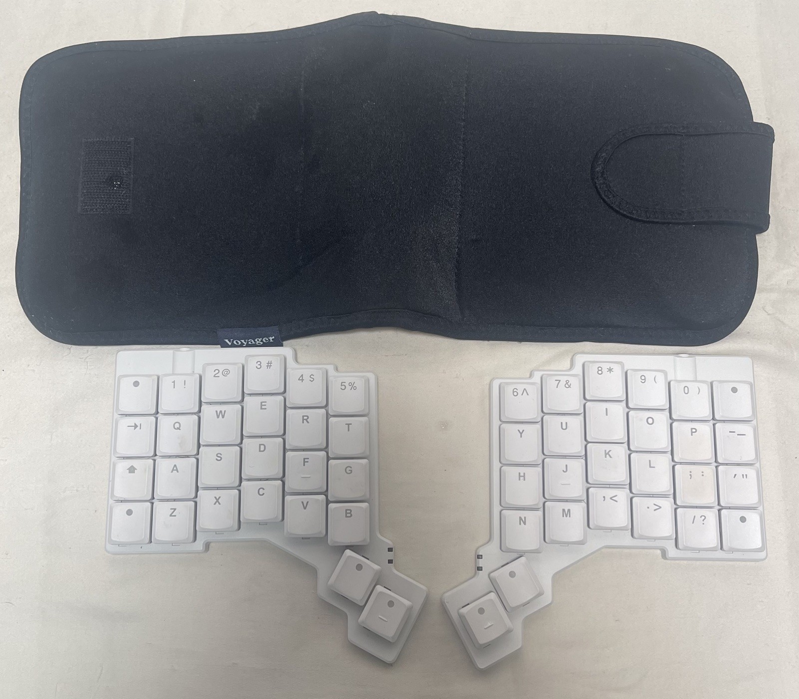 ZSA Voyager split Mechanical keyboard With Case - Pre-Owned