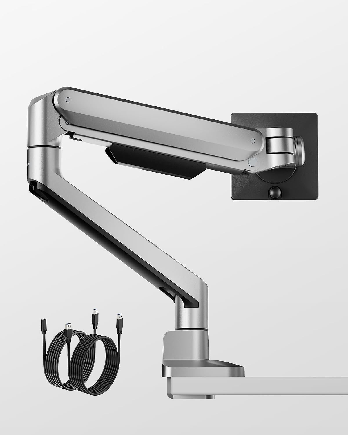 Montek Deluxe Aluminum Monitor Arm with USB A/C for 17 to 40" Screens