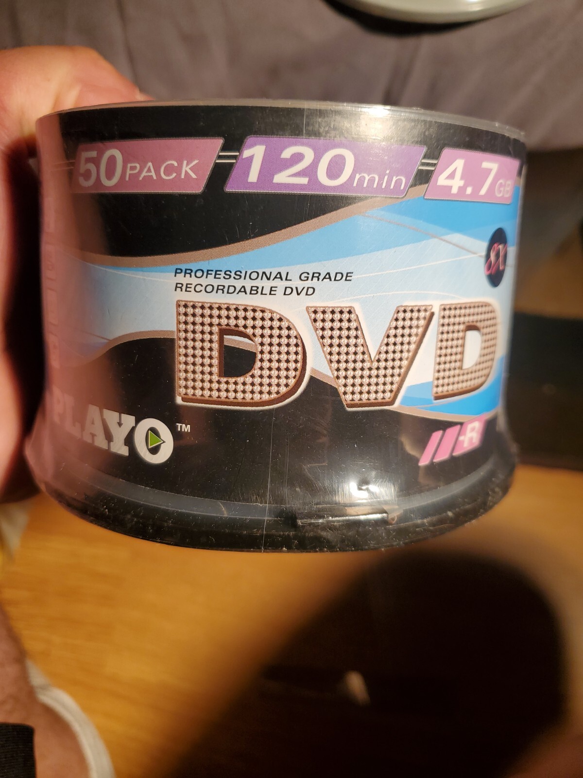 Playo DVD-R 50 Pack 120 Min 4.7GB Printable Blank Disks Spindle Factory Sealed