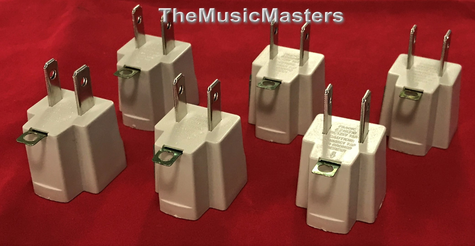 (6) Wall Plug Electrical Power GROUNDING ADAPTERS 3 Prong Socket to 2 Prong Plug