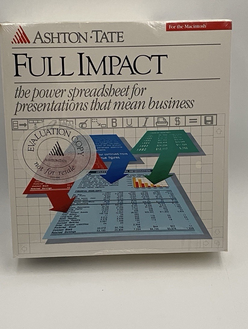 New Vintage Mac Apple Software Ashton Tate Full Impact Sealed Spreadsheet