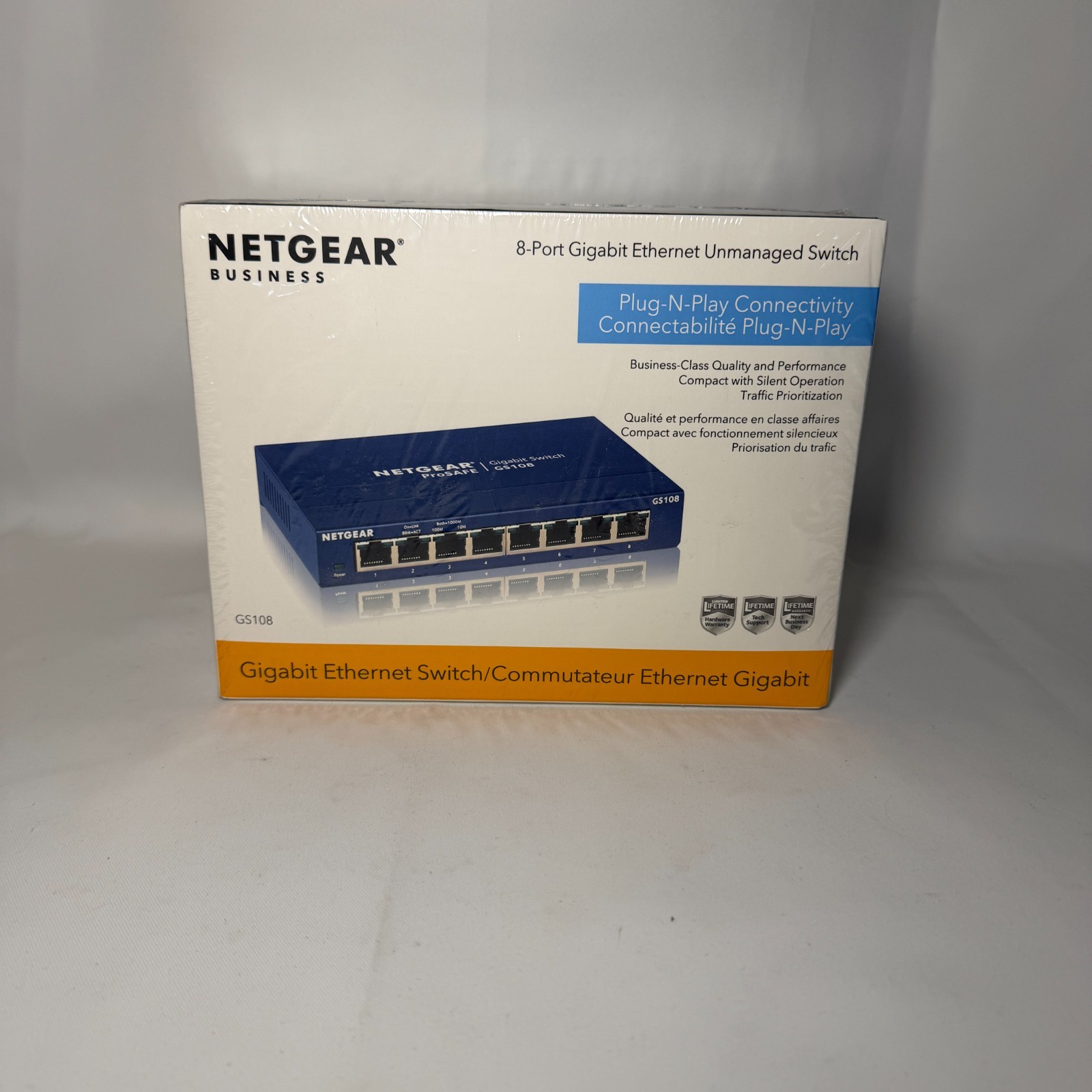 Netgear Business 8-Port Gigabit Ethernet Unmanaged Switch GS108 (400NAS) PnP NIB