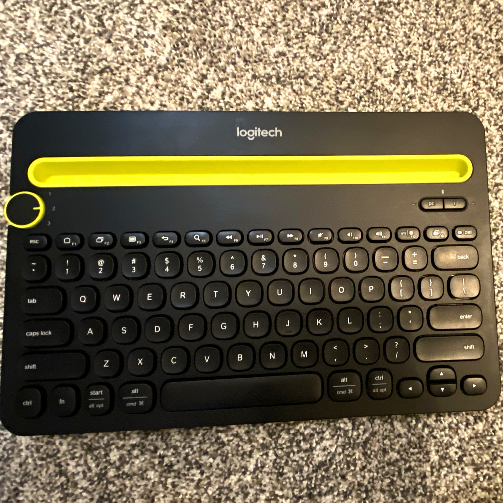Logitech K480 Compact Portable Bluetooth Multi-Device Keyboard Black Yellow