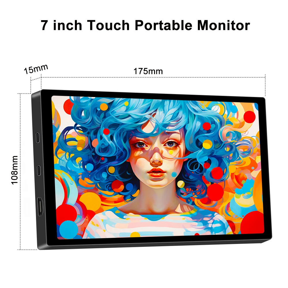 7" LCD CCTV Mini Portable Monitor PC Screen AV/RCA/VGA/HDMI for DSLR Raspberry