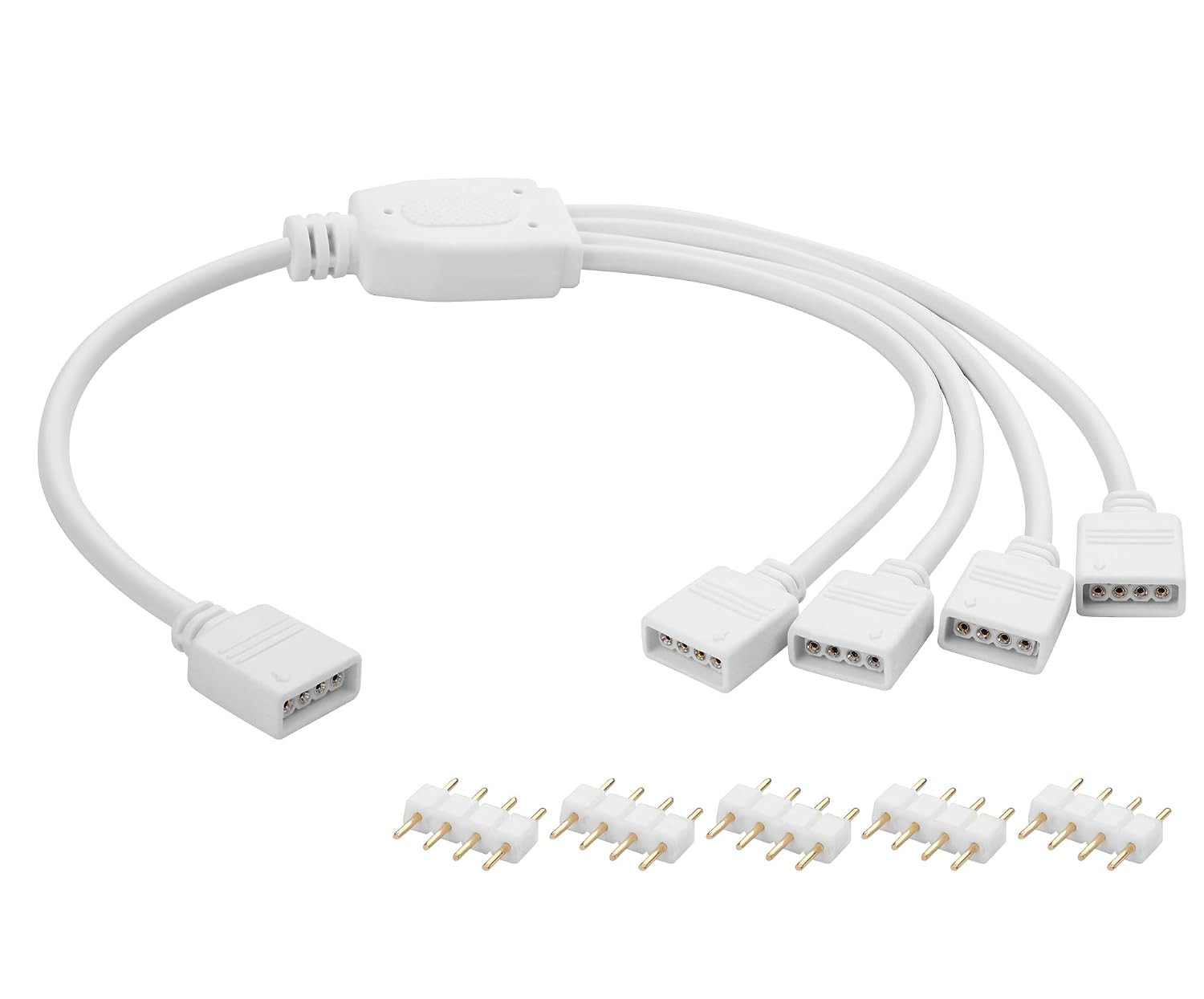 4Pin LED Splitter Cable, 12V 1 to 4 Female 4 Pin LED Strip Connector