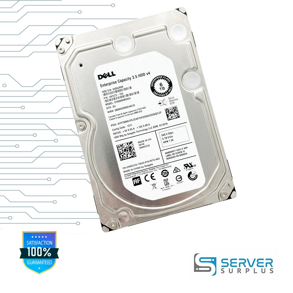 Seagate ST6000NM0034 6TB SAS 6Gb/s 6Gb/s, 7200 RPM 3.5 in Enterprise HDD