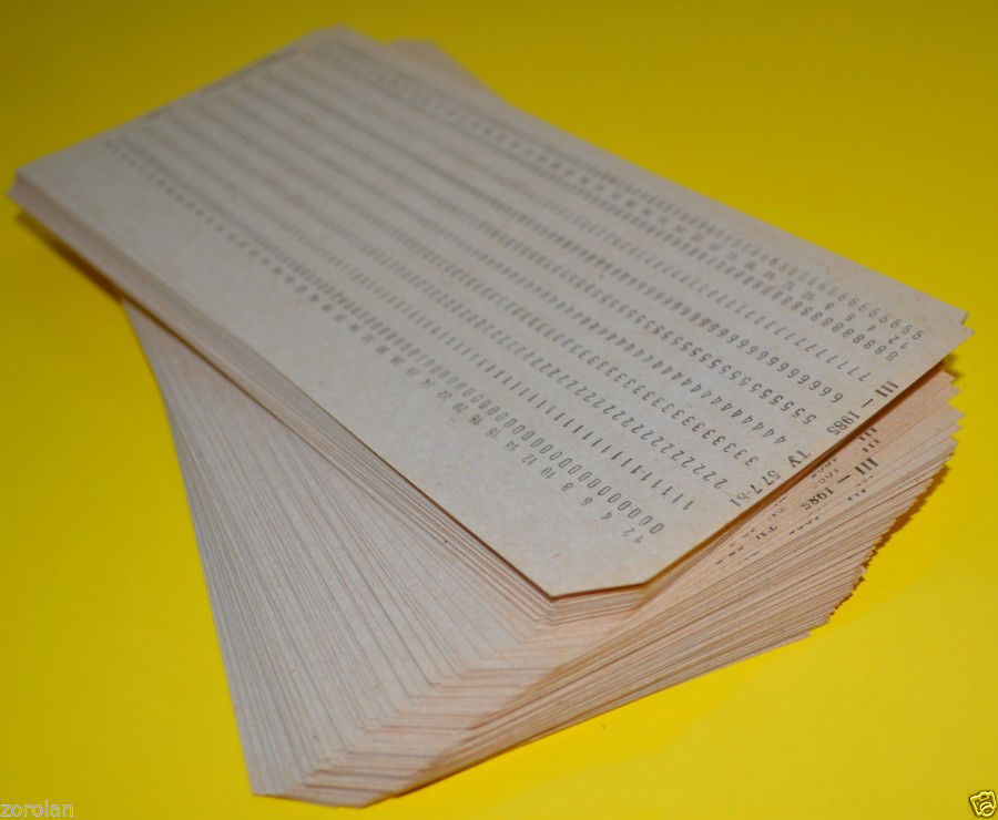 50pcs VINTAGE MAINFRAME COMPUTER PUNCH CARDS. IBM 80-column card format 70-80s