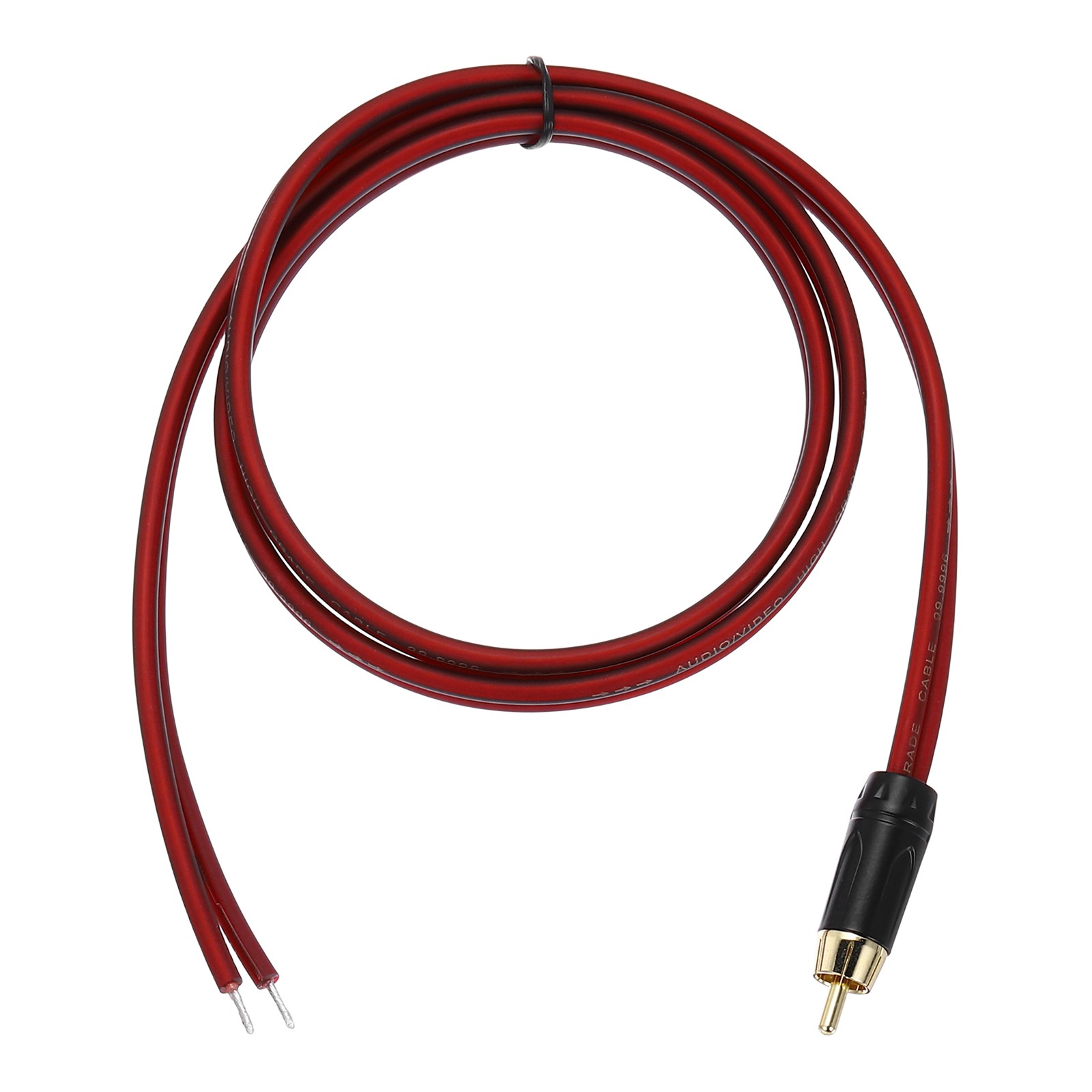 2 Pcs Gold Plated RCA Cable, 3.3ft (1 Meter) RCA to Bare Wire Open End