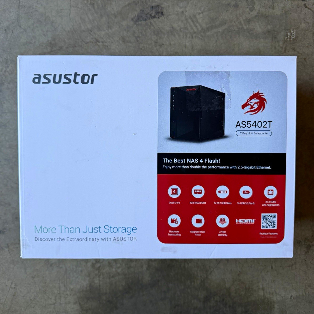 Asustor AS5402T Drivestor 2-Bay NAS Black Hot-Swappable HDMI USB 3.0
