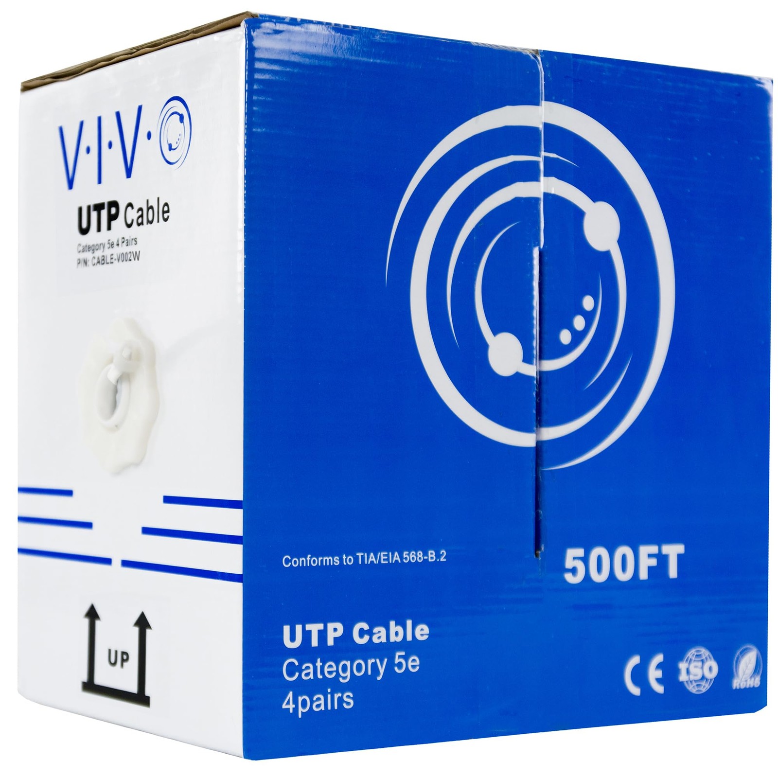 VIVO White 500ft Bulk Cat5e Wire, CABLE-V002W
