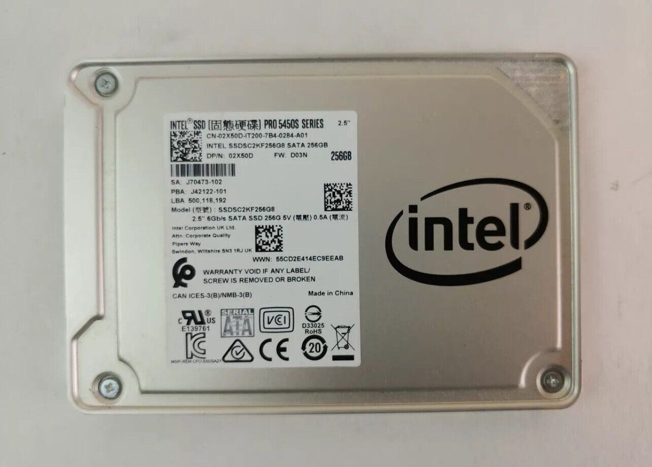 Intel Pro 5450s SSDSC2KF256G8 256 GB SATA III 2.5 in Solid State Drive