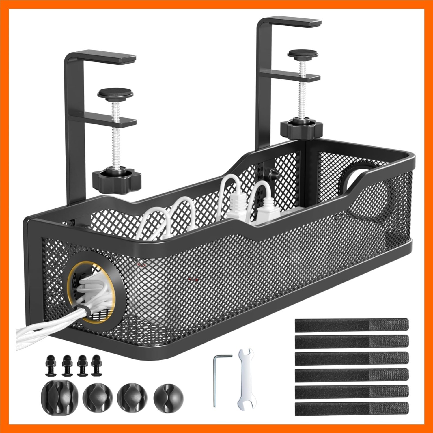 Modern Under Desk Wire Management Tray – Install Without Damage to Surfaces