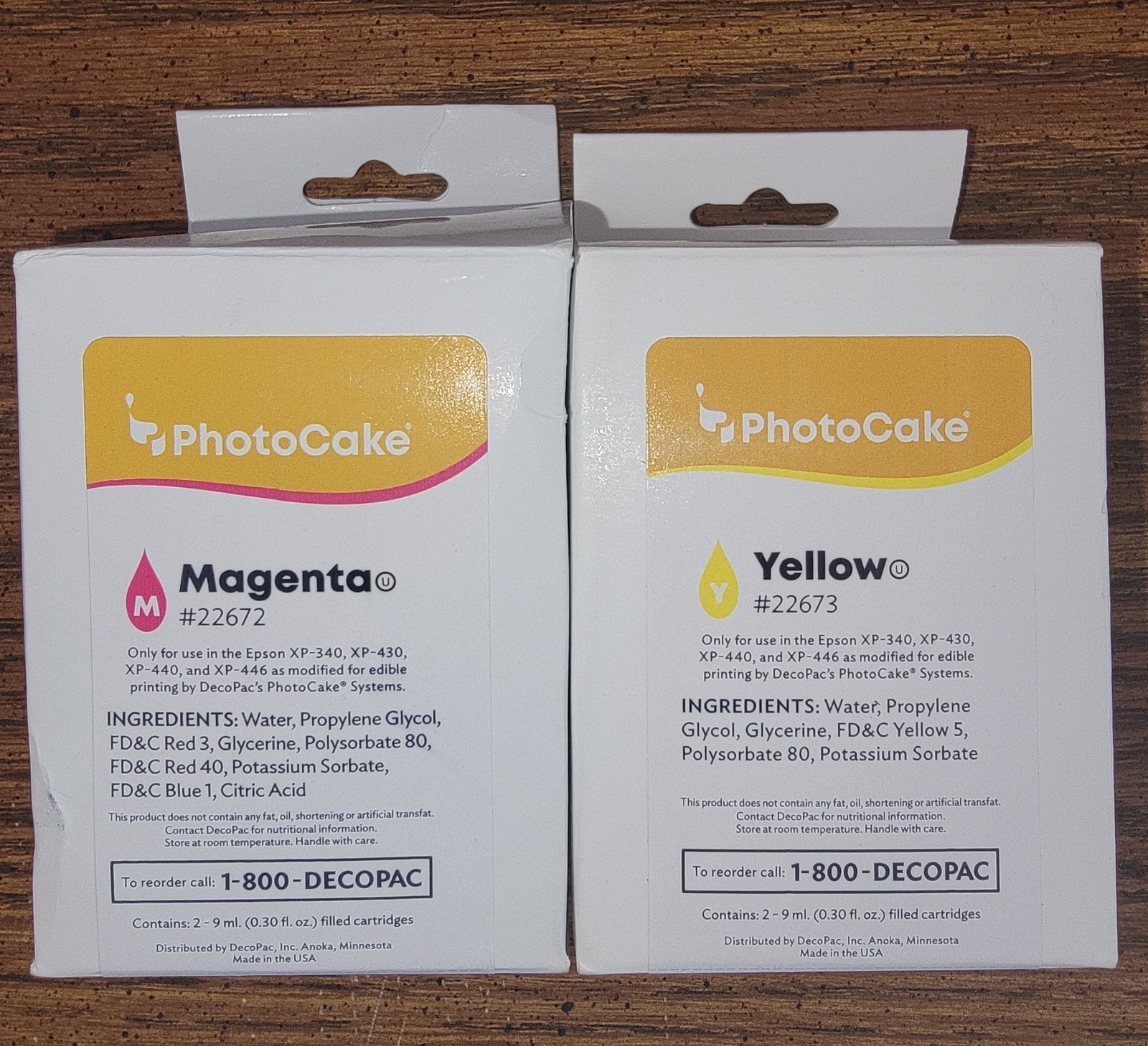 Lot Of 2-PhotoCake Edible Ink Exp:2027