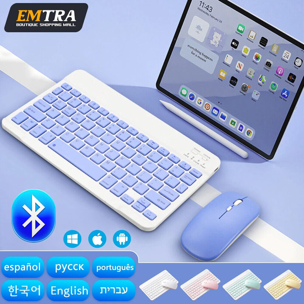 EMTRA Bluetooth Wireless Keyboard Mouse For Android IOS Huawei Xiaomi Tablet