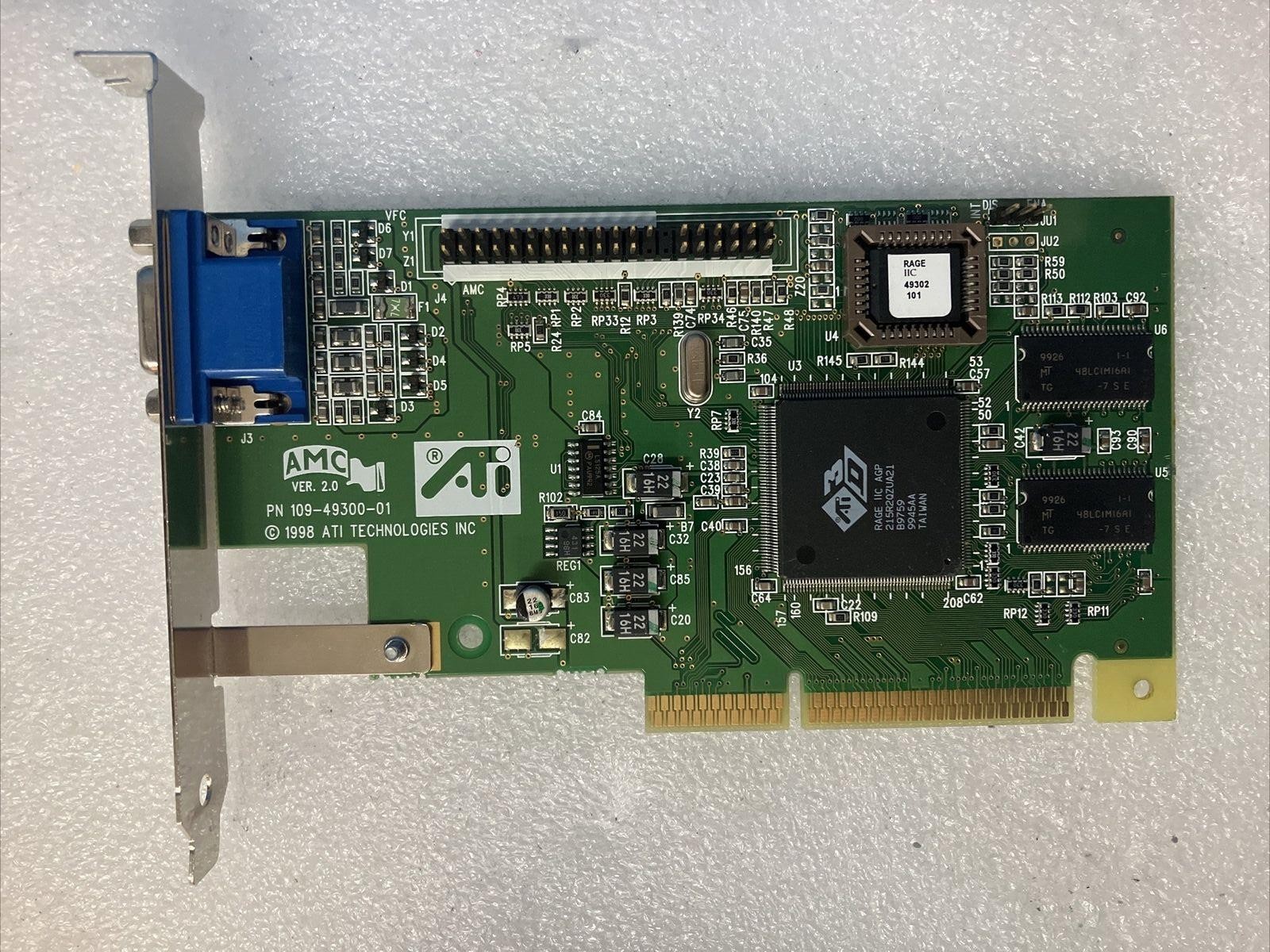 ~ Vintage ATI Rage 2C 4MB AGP VGA Graphics Video Card P/N: 109-49300-01