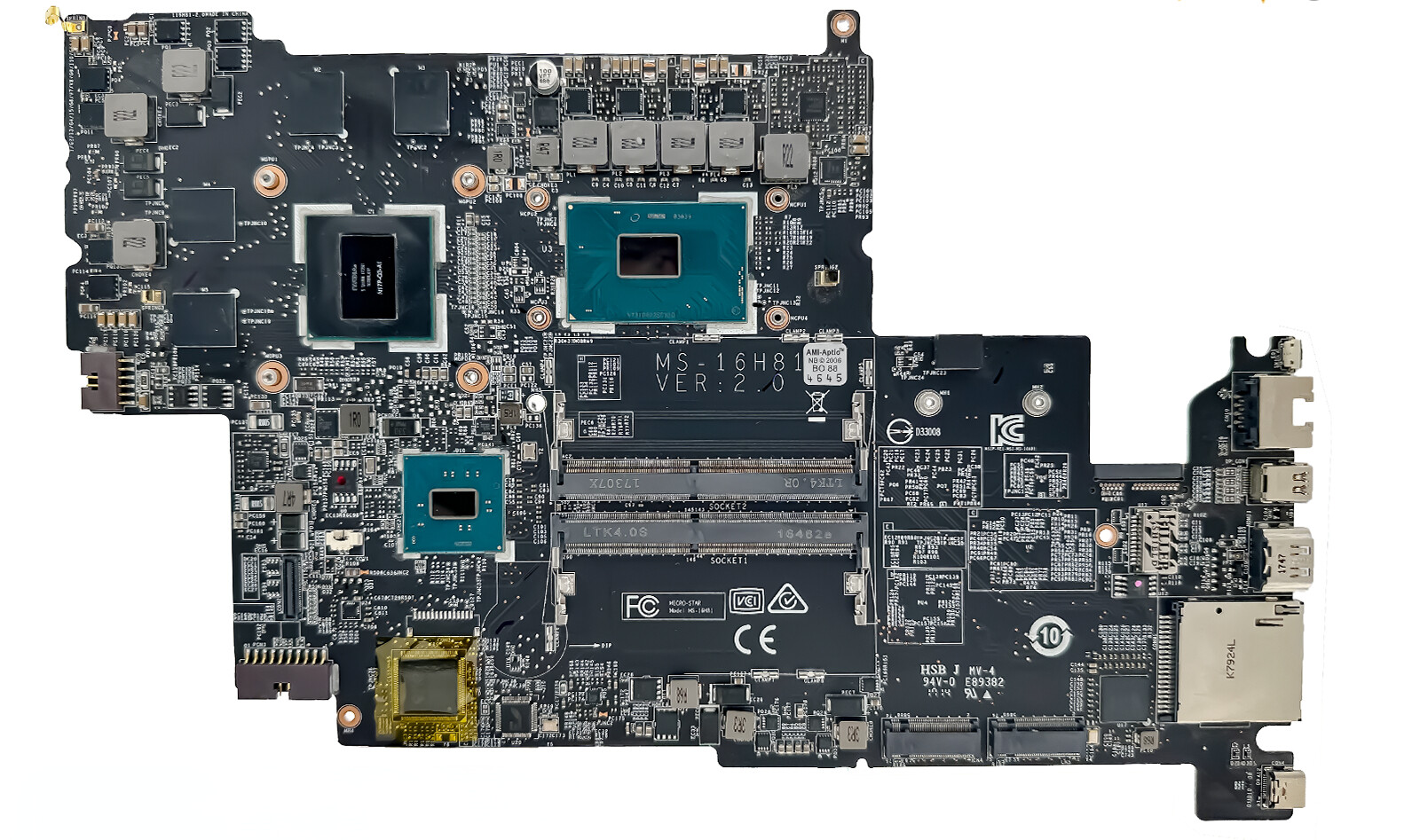 For MSI WS60 MS-16H8 MS-16H81 Intel Kaby Lake i5 i7 7th Laptop Motherboard