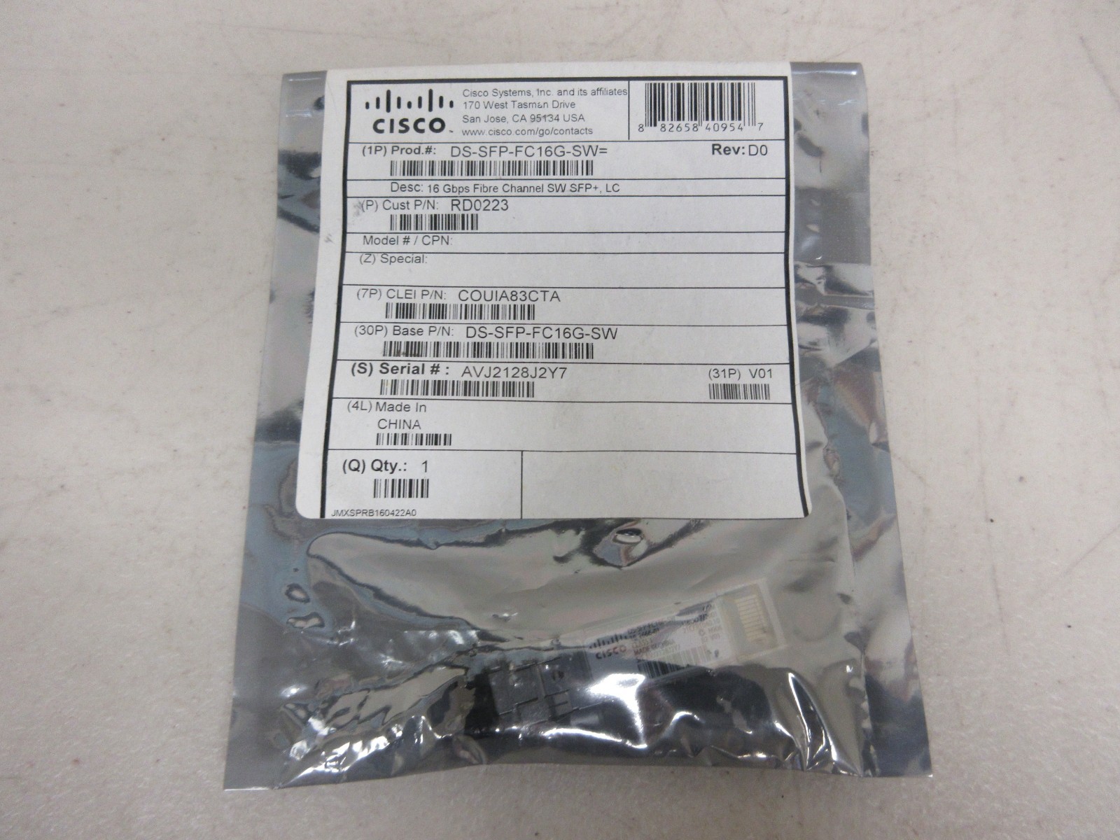 Cisco DS-SFP-FC16G-SW 16Gbs Fiber Channel SFP Transceiver Module *NEW*