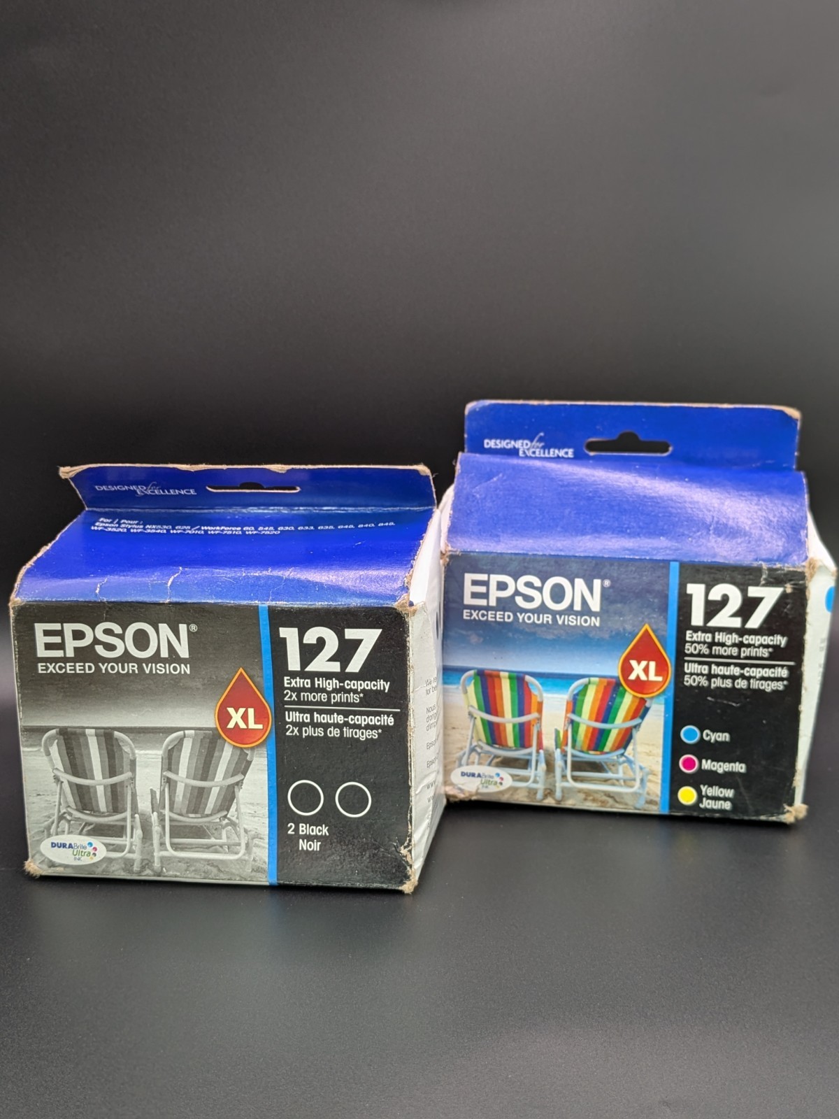 Genuine Epson 127XL Ink Cartridge Black Cyan Magenta Yellow T127 XL Exp 2019/20