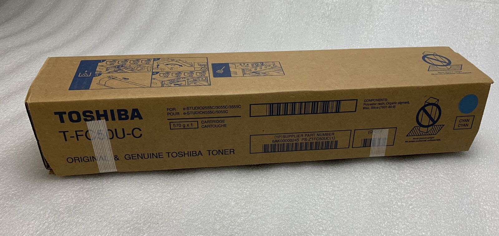Genuine Toshiba TFC50UC Cyan Toner Cartridge Sealed Box For Toshiba e-Studio