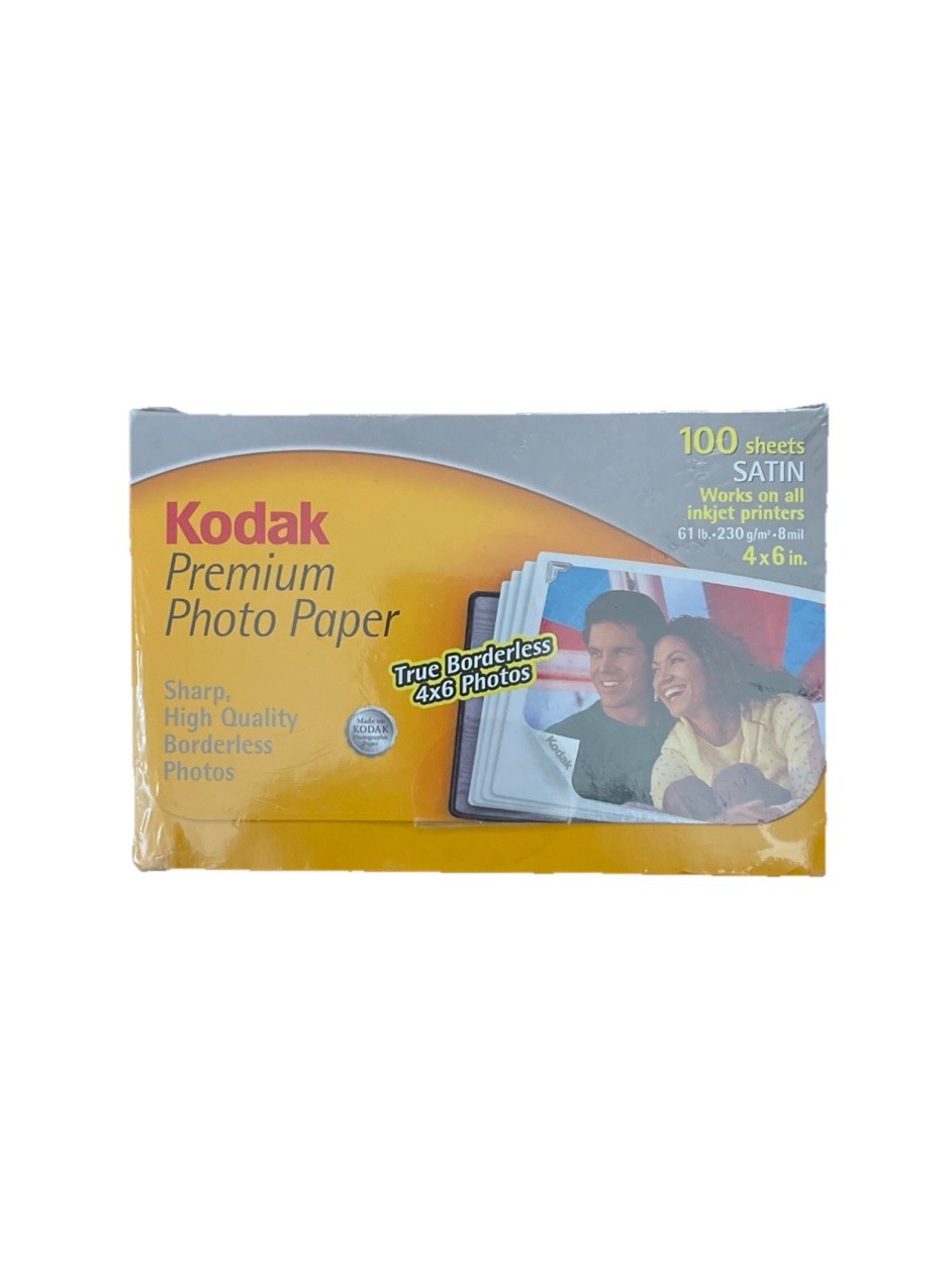 Kodak Premium Picture Paper 4 x 6" 100 Sheets Satin Inkjet Printers Compatible