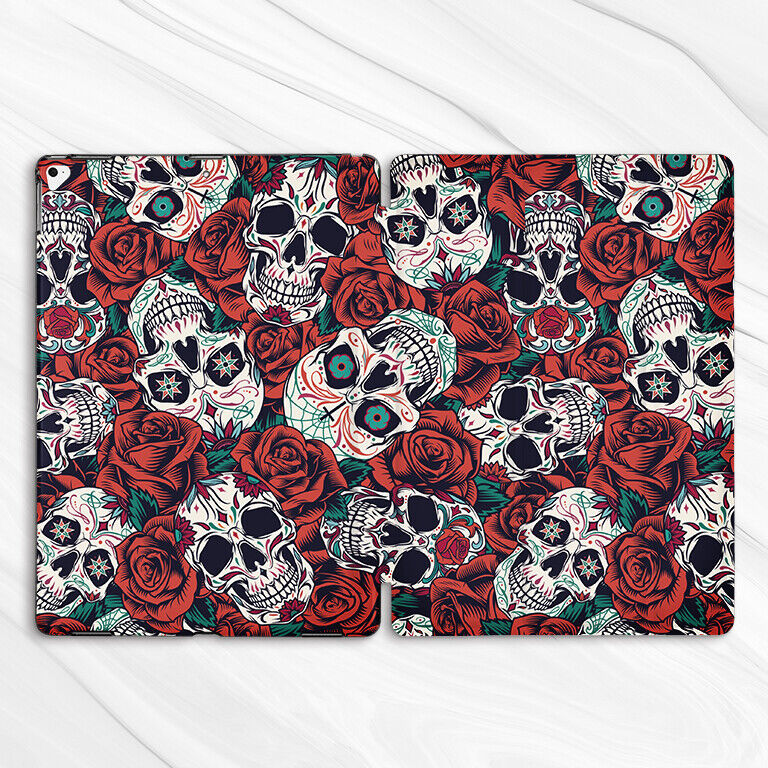 Gothic Sugar Skull Rose Flower Case For iPad 10.2 Air 3 4 5 Pro 9.7 11 12.9 Mini