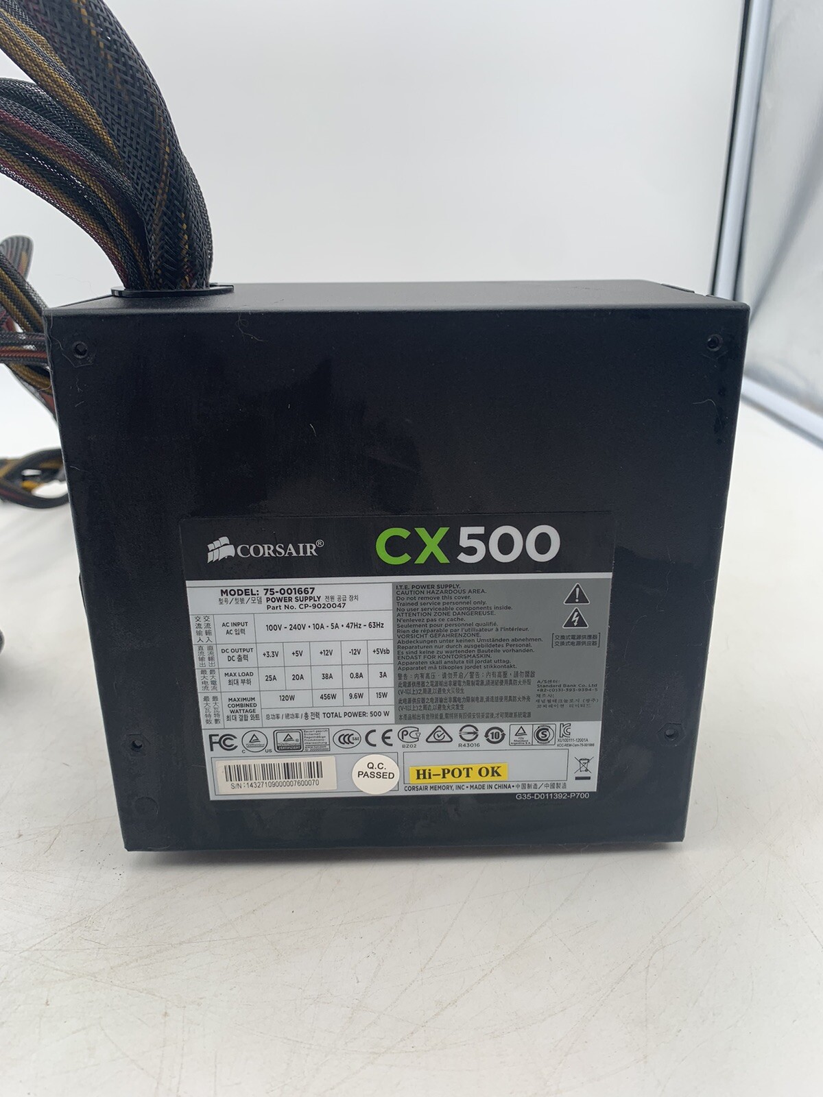 Corsair CX500 Power Supply Model 75-001667