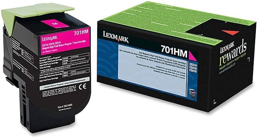 Genuine Lexmark 70C1HM0, 701HM Magenta High Yield Return Program Toner Cartridge