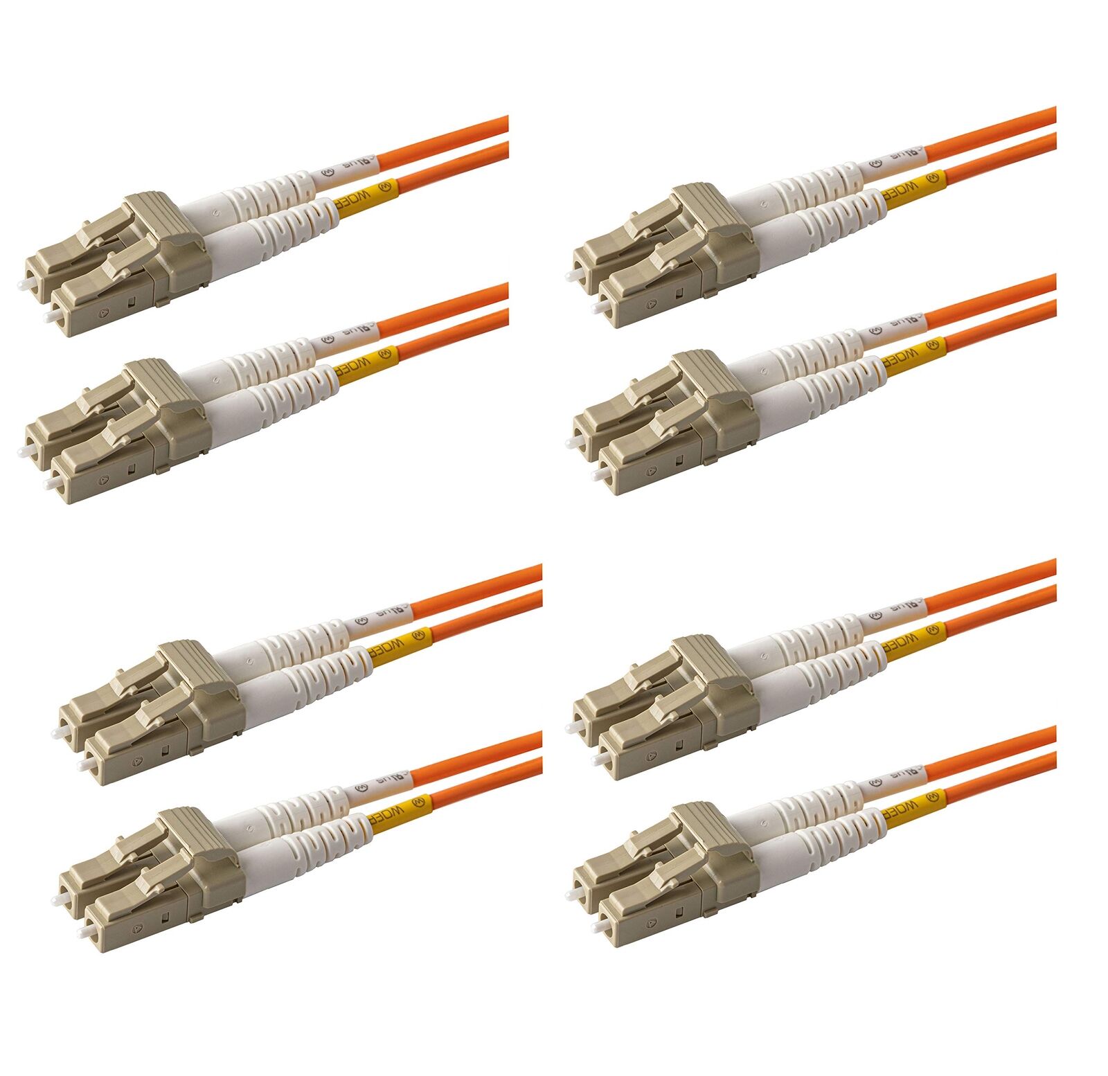 - 4-Pack 3 Meter Multimode OM1 62.5/125 Fiber Optic Patch Cable, Duplex LC to...