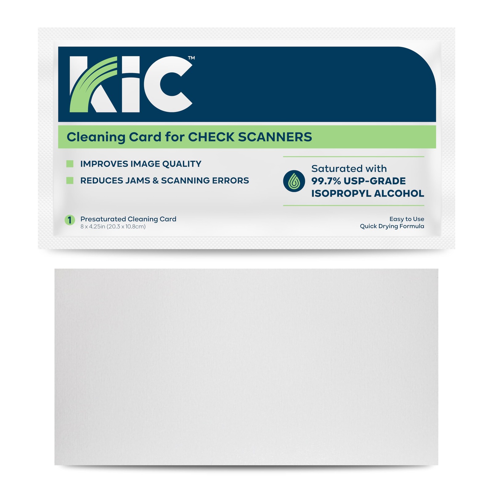 KICTeam - Cleaning Cards for Check Scanners (25 Cards) - Presaturated with Qu...
