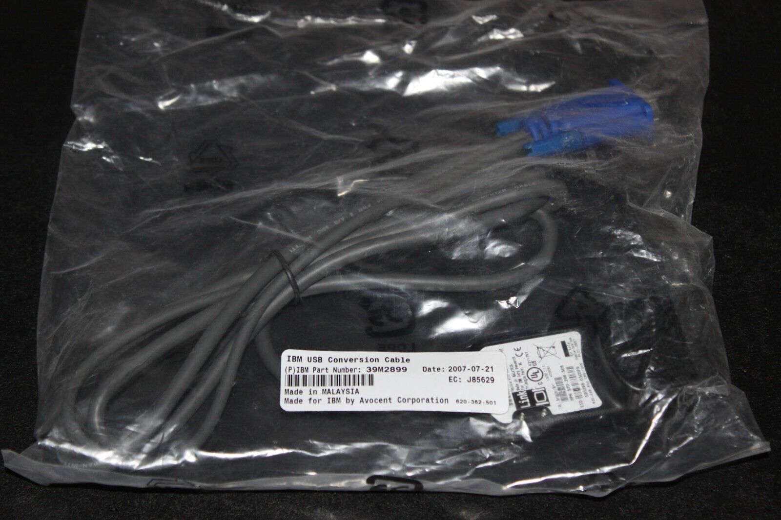 IBM 39M2899 520-296-506 1.5M USB Conversion Cable KVM IP, NEW Sealed IBM bag