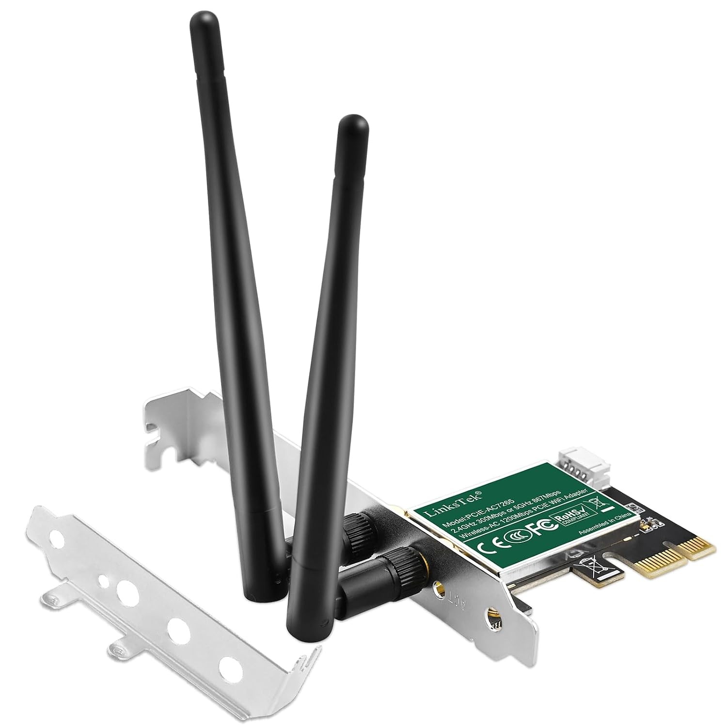 PCIE-AC7265 Wireless-AC 1200Mbps (2.4GHz 300Mbps and 5GHz 867Mbps) PCIE WiFi Ada
