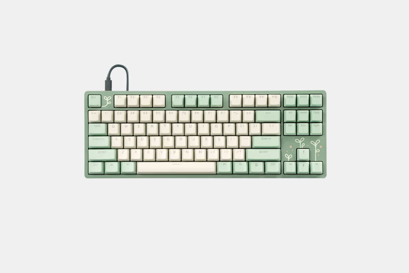 NEW DROP Expression Series Shinai  Keyboard Green ENTR Case Bamboo Keycap Set