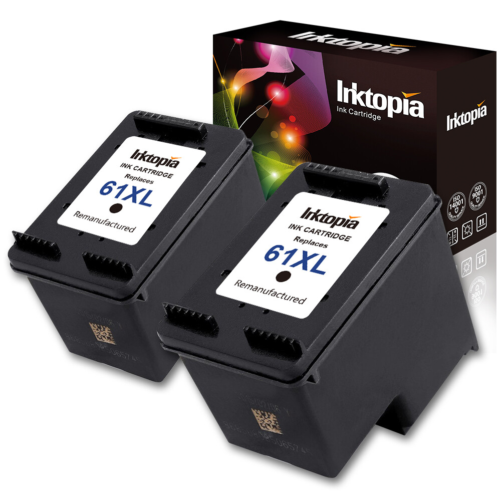 2 PK Black 61 XL Ink Cartridges for HP Deskjet 3050A 3054 2544 3512 3510 3516 '