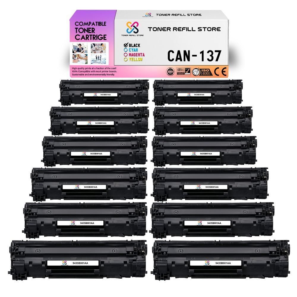 12Pk TRS CRG-137 Black Compatible for Canon imageCLASS MF212w Toner Cartridge