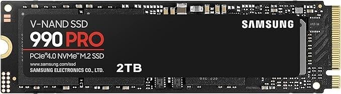 NEW SAMSUNG 990 PRO SSD NVMe M.2 PCIe Gen4, M.2 2280 Gaming MZ-V9P2T0B/AM