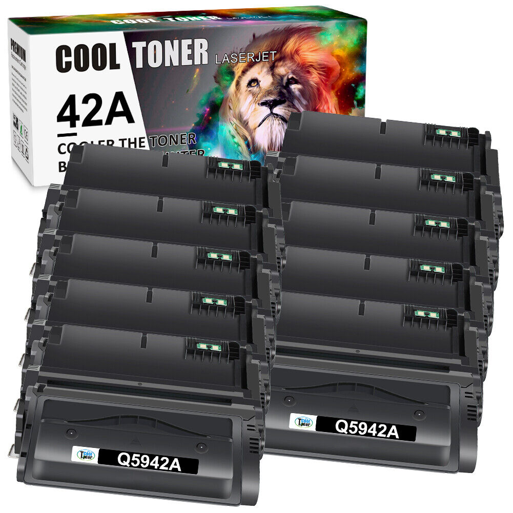 10x Black Toner Compatible with HP 42A Q5942A LaserJet 4200 4250 4300 4350 4345