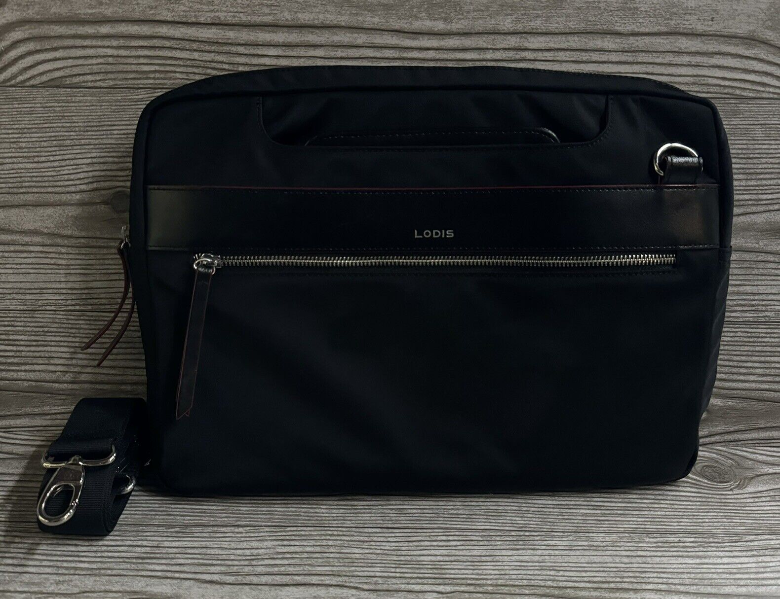 Lodis Kate Nylon & Leather Cora Slim Laptop Case/Briefcase Under Lock & Key RFID