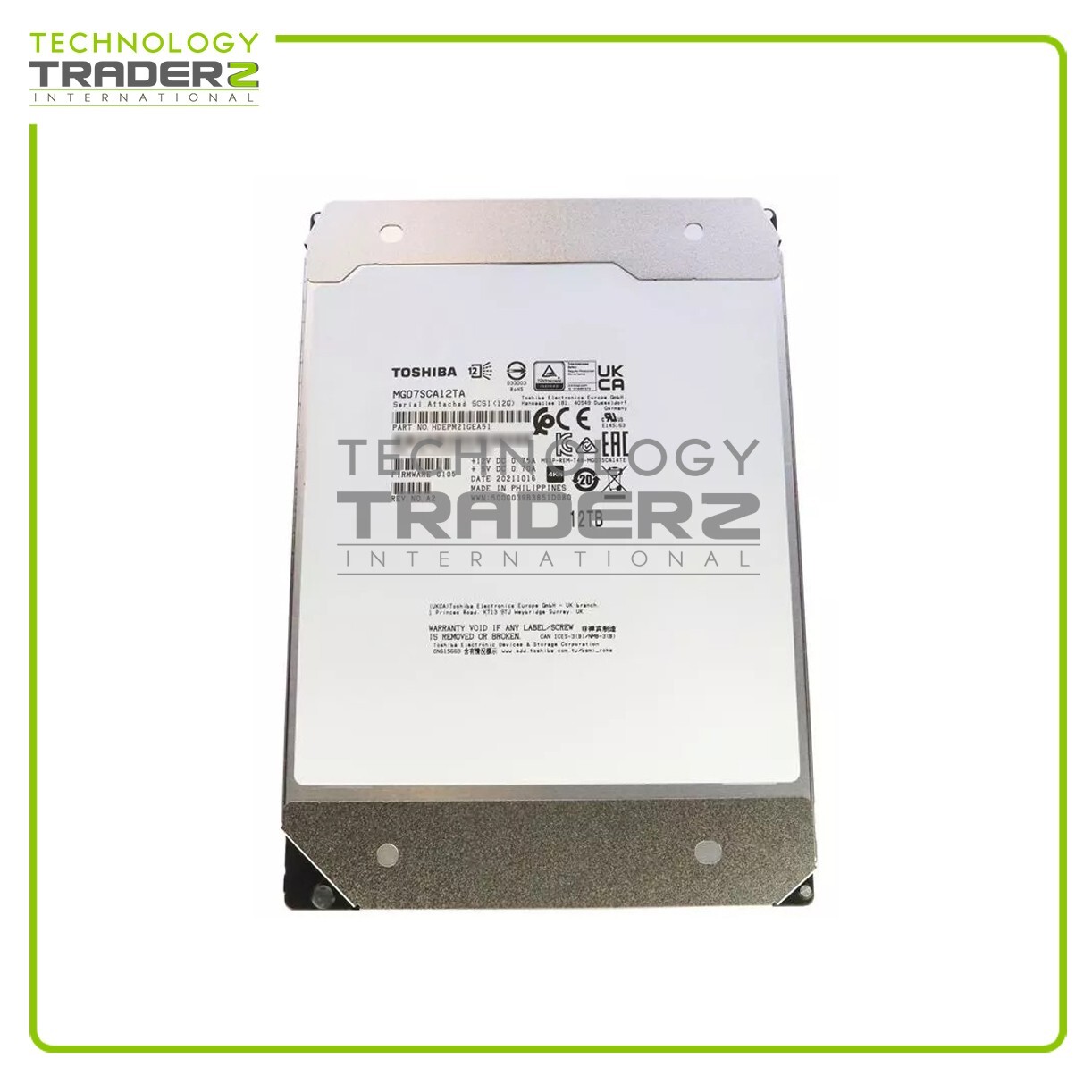 ** MG07SCA12TA Toshiba 12TB 7.2K SAS 12Gbps 3.5” 256MB Internal Hard Drive **