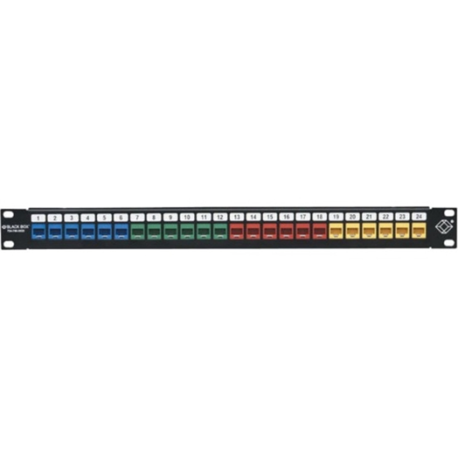 Black Box - JPMT1024A - Black Box Multimedia Patch Panel - 1U, 24-Port - 24