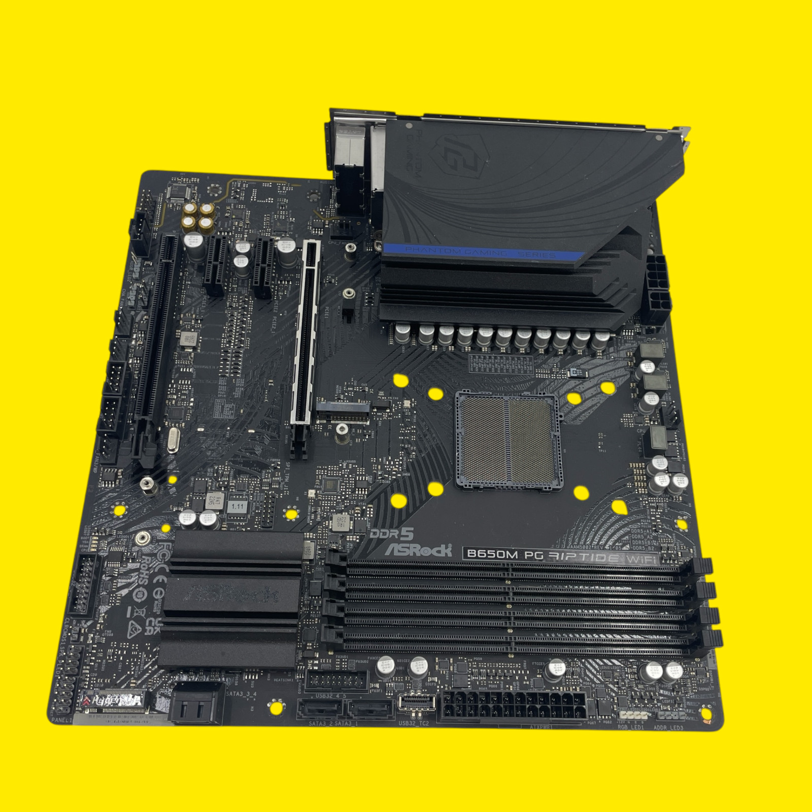 AS/IS ASRock B650M PG Riptide WiFi MicroATX AMD Motherboard #0088 Z48/10 (AR)