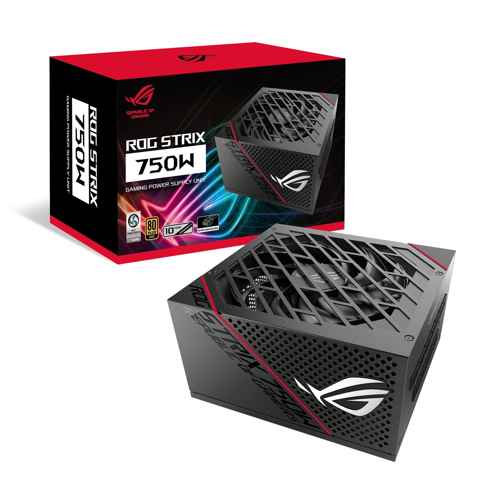 ROG Strix 750W Power Supply 80 Plus Gold Fully Modular IP5X Cooling 10 Year W...
