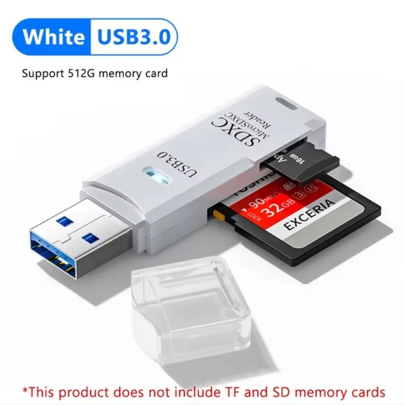Multi Functional 2-in-1 High-speed USB 3.0/2.0 Card Reader Supports TF+SD Comput