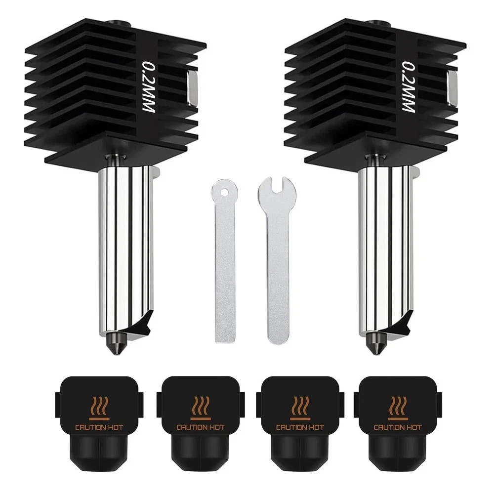 2pc 0.2mm Hardened Steel Hotend Nozzle for Bambu Lab A1 Mini A1 3D Printer Updat
