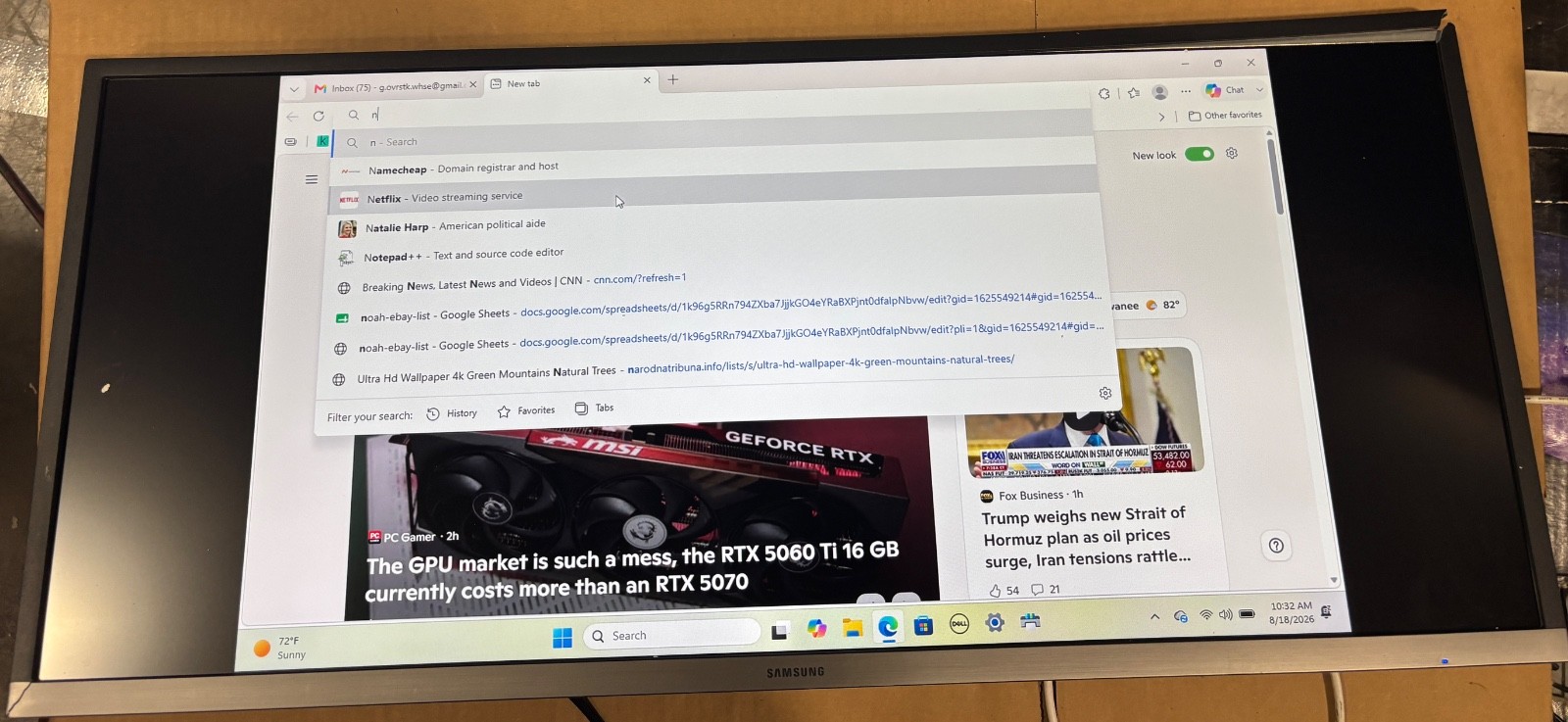 Samsung 34" Ultra WQHD Widescreen LCD Monitor - LS34J550WQNXZA DAMAGED (#435)