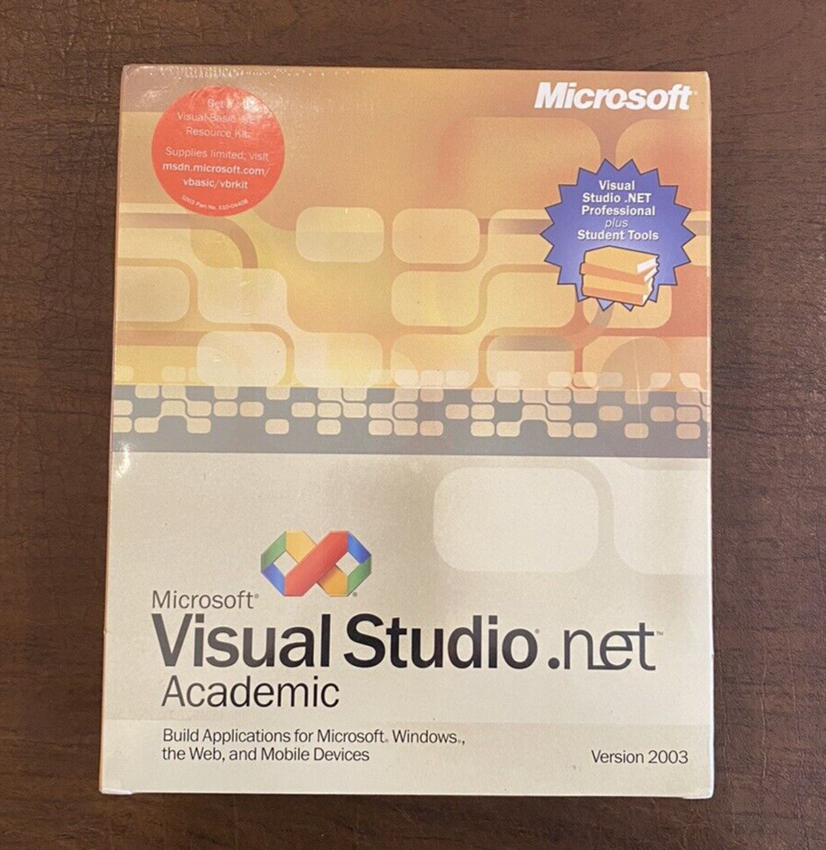 Microsoft Visual Studio.net Academic - Version 2003 NEW Sealed