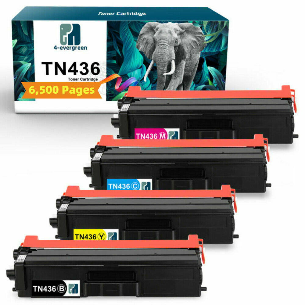 4 Pk High Yield TN433 TN-433 for Brother TN436 Toner Cartridges MFC-L9570CDW
