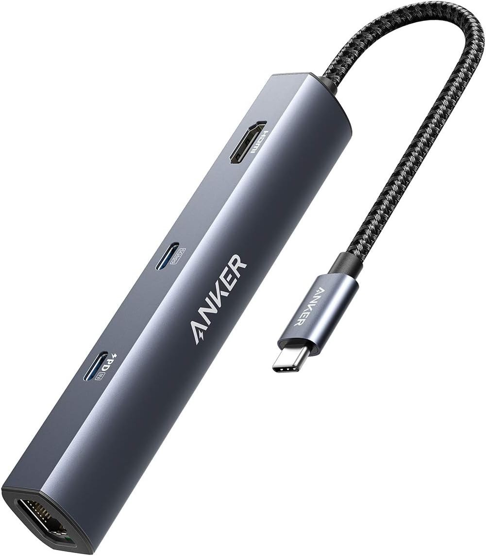 Anker USB-C Hub With Ethernet, 6-In-1 Multiport USB C To Ethernet Adapter | 4K