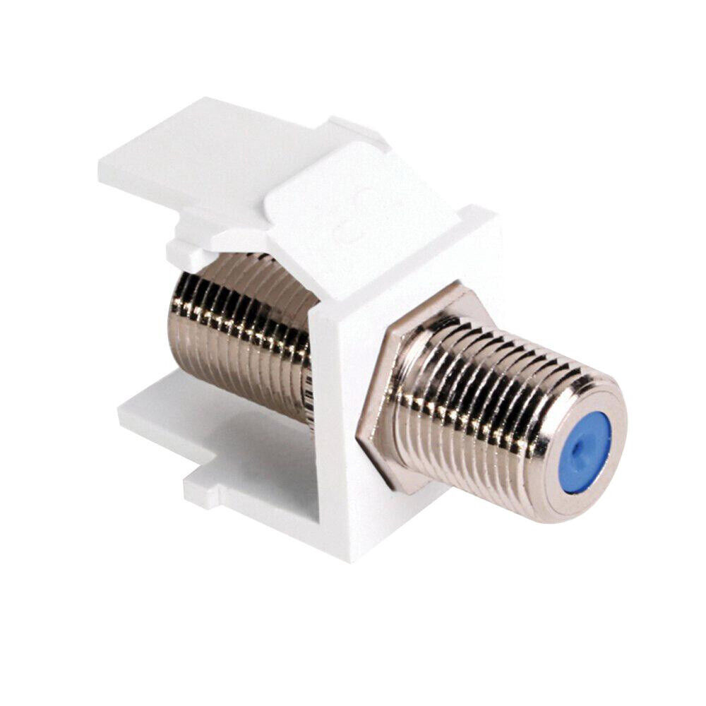 Leviton 41084-FWF White Snap in Quickport Nickel F-Connector